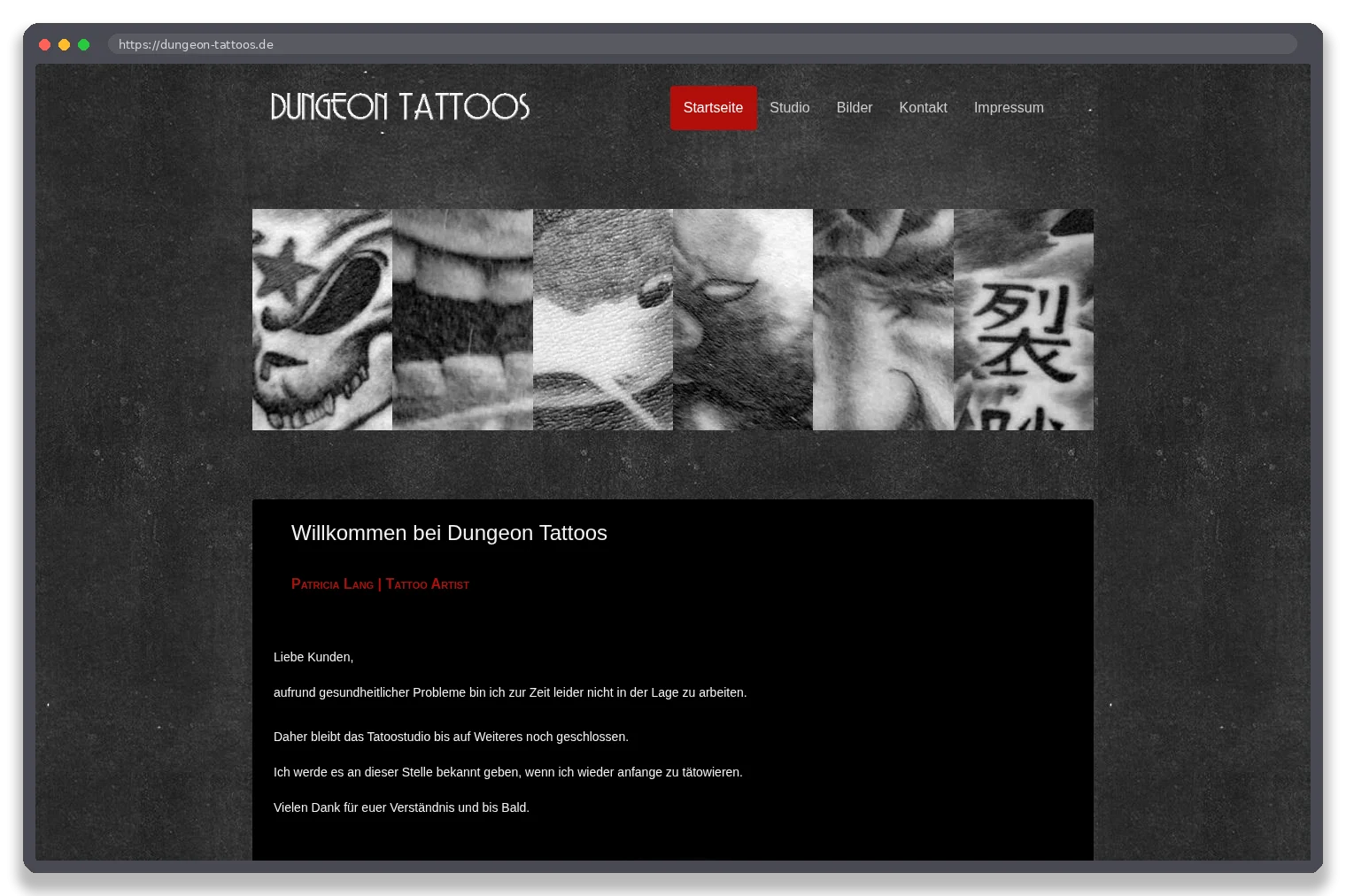 Dungeon Tattoos — Desktop-Ansicht