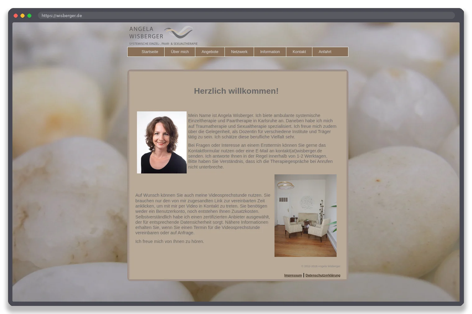 Angela Wisberger — Desktop-Ansicht