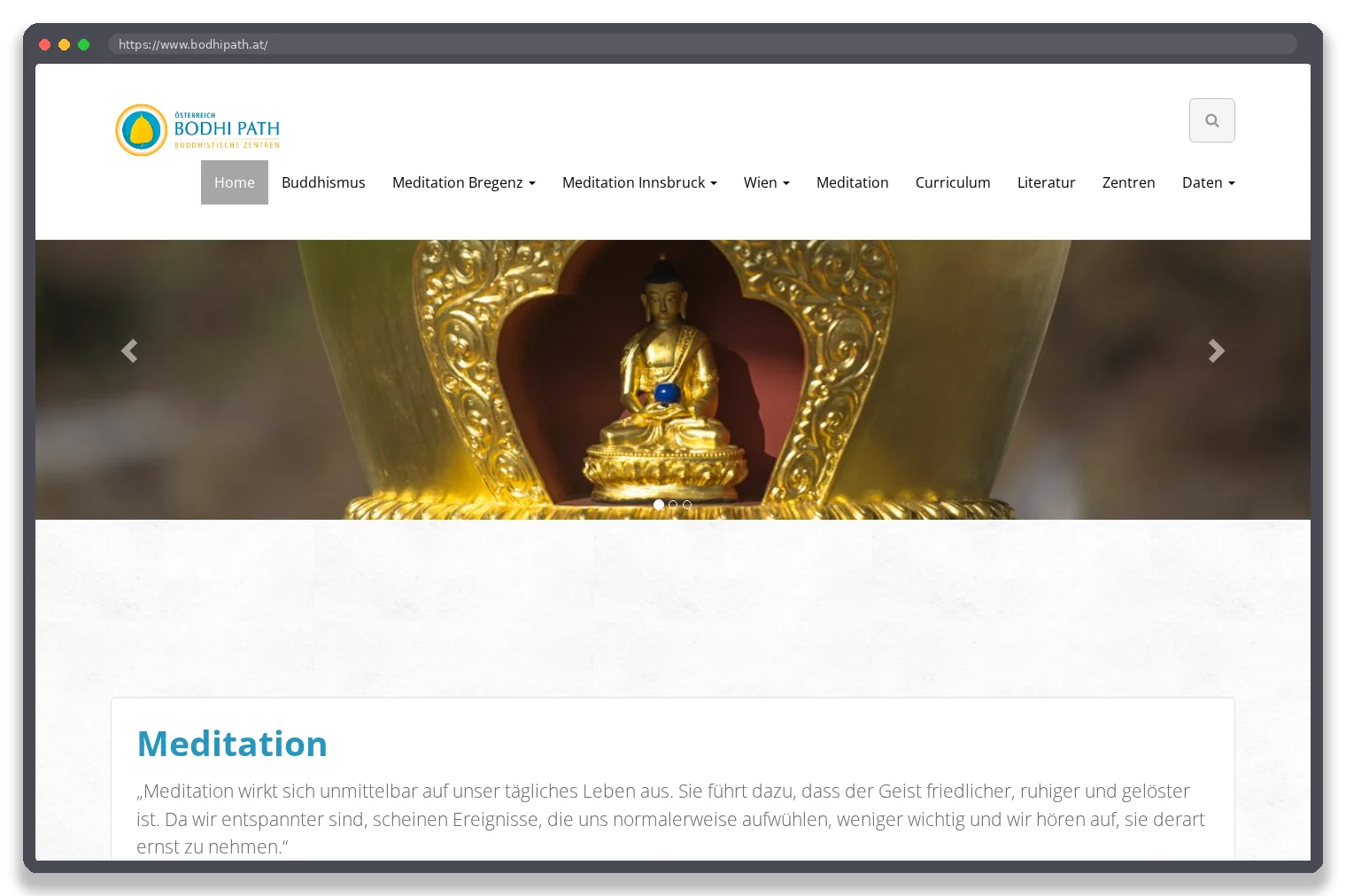 Bodhipath Österreich — Desktop-Ansicht