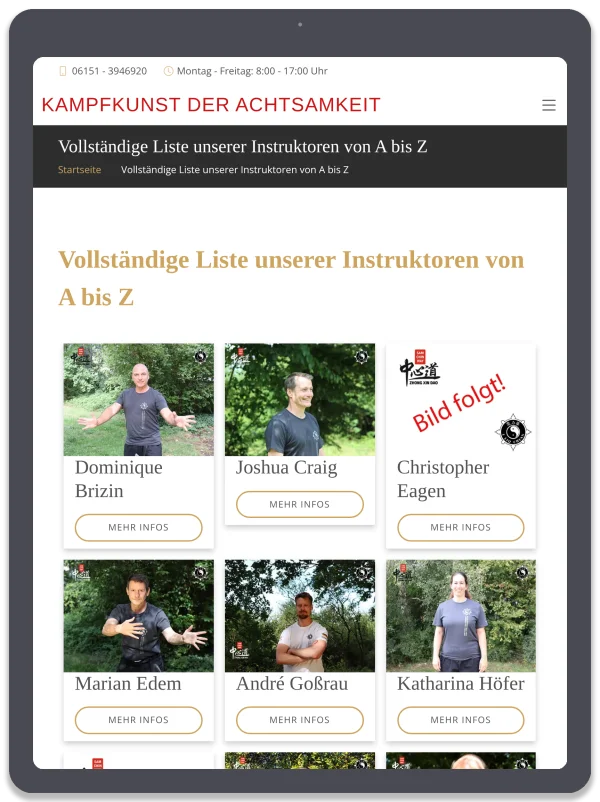 Zhong Xin Dao / I Liq Chuan — Team & Ausbilder