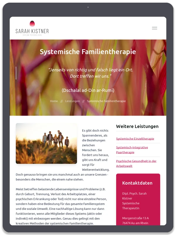 Dipl. Psych. Sarah Kistner — Systemische Familientherapie