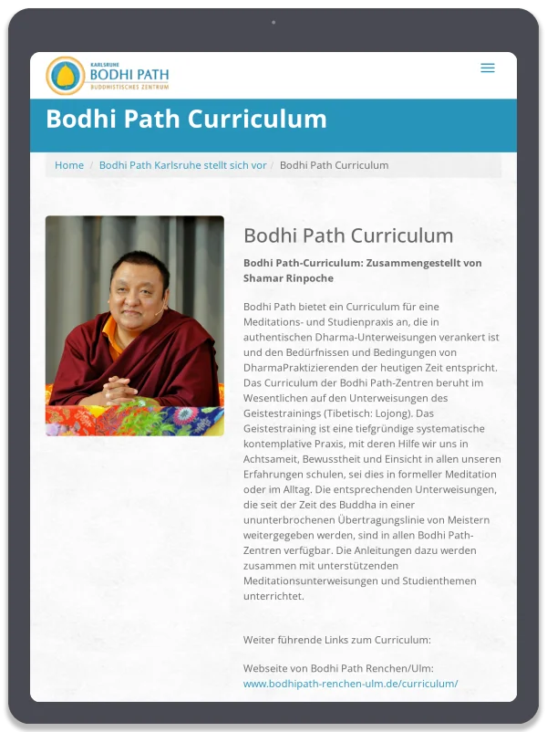 Bodhipath Karlsruhe — Curriculum