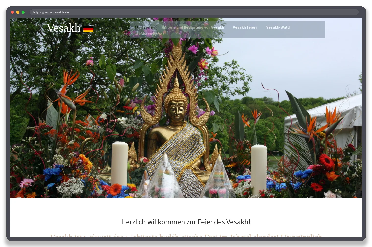Vesakh Deutschland — Desktop-Ansicht