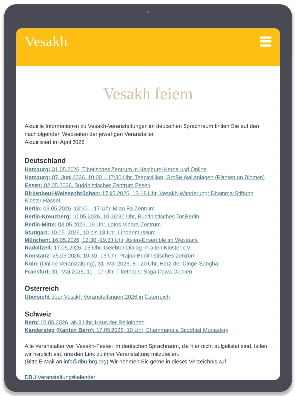 Vesakh Deutschland — Vesakh feiern